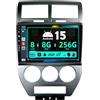 BXLIYER SXAUTO ¦ 8G+256G, 8-Core ¦ Android 15 IPS Autoradio Per Jeep Compass 1 MK (2006-2010) - Senza fili Carplay & Android Auto - LED Camera + MIC - DAB Fast-boot Volante 360-Camera AHD - 2 Din 10.1 Pollici