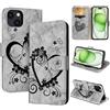 CASAFUNY Cover compatibile con iPhone 15 Plus, Premium Pelle PU Portafoglio Custodia Magnetica Flip Wallet Case Protettiva Caso con Kickstand Carte Slot per iPhone 15 Plus, Nero
