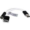 Mobile-Laden Adattatore audio stereo compatibile con Oppo Reno 14F 5G, USB-C a 3,5 mm + presa di ricarica, circa 12,50 cm