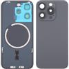 Audiosystem Scocca Cover Back Copri Batteria posteriore Per IPHONE 16 PRO MAX Con Vetrino Fotocamere e Piastra Metallica Mgsafe Vetro Telaio Sostituzione Nero Titanio