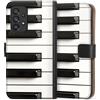 DeinDesign Custodia a portafoglio compatibile con Samsung Galaxy A53 5G Custodia per cellulare di similpelle nera Cover a libro Pianoforte Musica Piano