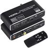 KSRplayer Interruttore HDMI 2x1 con estrattore audio, 4K 120Hz, HDMI 2.0b, 7.1CH EARC, telecomando