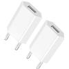 TL-JIYPU Presa elettrica 2 Pack, 5 V 1 A universale USB Caricabatterie per iPhone 11 8 Plus 7 6 6s SE 5s, Tablet, iWatch, MP3, eBook, Smartphone 5 W Adattatore USB Charguer