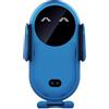 MplehDa Supporto per cellulare auto con funzione di ricarica, caricatore senza fili per auto, stazione di ricarica induttiva, ricarica wireless a doppia bobina, girevole a 360°, per ventilazione auto (azzurro