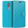 Shantime Custodia Portafoglio in Pelle PU Compatibile con Huawei Honor 6X, Cover con Chiusura Magnetica, Tasche per Carte e Funzione Stand (Azzurro chiaro)