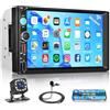 VECHTEL Autoradio da 7 pollici con AirPlay, Android Cast, radio FM, 1 DIN con Bluetooth,MirrorLink,EQ,USB/TF/AUX,Autoradio touchscreen IPS con telecamera per la retromarcia/comandi al volante