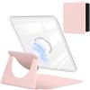 YoungMe Custodia girevole a 360 gradi per Kobo Libra 2 2021 da 7 pollici, design magnetico staccabile, custodia protettiva regolabile con supporto posteriore trasparente con auto sleep/wake (rosa)