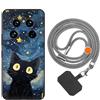 vingarshern Cover Xiaomi 14 Ultra Custodia in Silicone Sottile,Xiaomi 14 Ultra Cover Antiurto Con Motivo,Xiaomi 14 Ultra Case Silicone Con Catena/Cordino per Cellulare,Modèle*01