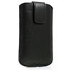 SYSTEM-S Sistema di S in pelle pregiata Custodia protettiva Case Cover con funzione di ritiro linguetta in Nero per Sony Ericsson Vivaz W960i Xperia X1 X2 X8