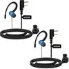UAYESOK Walkie Talkie - Auricolari radio a forma di G, 2 pin, con microfono PTT e auricolari per radio Baofeng UV5R 888s UV-82HP BF-F8HP Kenwood h777 RT24 RT27 (2 pezzi)