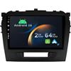YUNTX [2+64G] Android 15 2 Din Radio con navigazione per Suzuki VITARA 2014-2020:[Integrato CarPlay/Android Auto/DSP/GPS/Bluetooth 5.0/WiFi/Controllo del volante/Mirror Link]-IPS 2.5D 9 Touch screen
