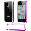 ebestStar - Bumper Cover Compatibile con iPhone 4, 4S Custodia Protezione Sottile Slim, Anti Shock Assorbimento Urti, Viola/Bianco [Apparecchio: 115.2 x 58.6 x 9.3mm, 3.5'']