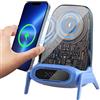 Generic Caricabatterie wireless per sedia - Stazione di ricarica per telefono cellulare - Caricatore portatile con funzione altoparlante, caricabatterie wireless, supporto per telefono, caricabatterie