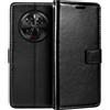 Shantime Custodia Portafoglio in Pelle PU Compatibile con Doogee V40, Cover con Chiusura Magnetica, Tasche per Carte e Funzione Stand (Nero)
