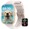 SLOKSFil Nuovo Smartwatch Donna con Funzione Telefono, 1.75 Touchscreen Orologio Donna,con 24/7 Cardiofrequenzimetro, SpO2, Modalità Sportive, Ciclo Mestruale, IP68 Impermeabile Compatibile Android iOS Beige