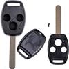 mt key mt-key, custodia per chiave auto radiocomandata, 1 custodia 3 tasti + 1 chiave vergine HON66 per Honda Accord Civic Jazz FR-V CR-V