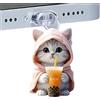 Generic Tappo USB C, protezione per porta di ricarica con charm di gatto, tappo antipolvere tipo C adorabile e protezione USB C per cellulare con