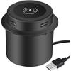 QOXEZY Stazione di ricarica wireless 3 in 1 integrata per piano di lavoro con design a blocchi nascosti e doppie porte USB 5V 2A potenza di uscita per telefoni e dispositivi USB