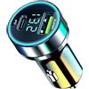 Generic Caricatore del telefono per auto, caricatore da auto a due porte | 2 in 1 caricabatteria da auto PD QC 3.0 Caricabatteria da auto veloce 240W USB Caricabatteria da auto per telefono cellulare