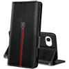 MAMA MOUTH Cover Per iPhone 16e/SE 2025, Custodia Flip Pelle Portafoglio, Magnetica Libro Slot Schede Cover, Silicone TPU Bumper Wallet con Supporto Antiurto Case Per iPhone 16e/SE 2025 Nero Profondo