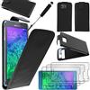ebestStar - Cover Compatibile con Samsung Galaxy Alpha SM-G850F Custodia Protezione Pelle PU Risvolto Verticale + Mini Penna +3 Pellicole plastica, Nero
