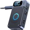 Generico Trasmettitore Wireless TV - Trasmettitore Radio Senza Fili,Ricevitore Audio 3.5mm con Display Digitale per Smartphone, Cuffie, Computer, Chitarra, Tablet