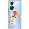 Mixroom - Cover Custodia Case In TPU Silicone Morbida Sfondo Trasparente Per OPPO Reno 8 Lite 5G Fantasia Bambina Con Scoiattolo T653