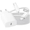 CHLANT Caricatore USB C Rapido per iPhone 17/16/15/Plus/Air/Pro/Max, 20W Presa USB C Charger con Cavo Usb C 3 Metri Caricatore Type C Caricabatterie Usb C Alimentatore Adattatore Spina per iPad Pro/Air/Mini