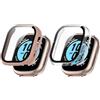 Blueshaweu Cover per Honor Watch 4, Hard PC Custodia con Pellicola Protettiva in Vetro Compatibile con Honor Watch 4 (Rosa+Trasparente)