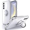Silverback Custodia Compatibile con Samsung Galaxy S25 Custodia per Cellulare con Supporto ad Anello a 360 Gradi Protettiva TPU Antiurto Custodia Sottile per Samsung Galaxy S25 - Trasparente