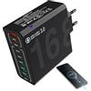 Vibhgtf Caricatore da Parete Veloce - Stazione di Ricarica USB a 8 Porte 150W QC3.0, Adattatore Intelligente -Dispositivo | Hub Compatto per Casa Ufficio Viaggio Hotel Camera da