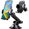 AHK Supporto per cellulare da auto, stabile 3 in 1, universale, per auto, con ventosa, per cruscotto, rotazione a 360°, compatibile con iPhone, Samsung, Huawei, Xiaomi, ecc