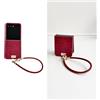 Konstreet Custodia pieghevole per Motorola Razr 50 5G, design con cordino di alta qualità, effetto coccodrillo, sottile, resistente alle cadute, aspetto lussuoso ed elegante, rosso vino