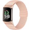 Koelaa Cinturino Magnetico in Nylon per Fitbit Charge 6/Charge 5 Uomo Donn, Bracciale Elastico Nylon Braccialetti Cinturino, Regolabile Sport - Rosa