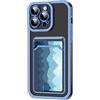 Tivenfezk Nadoli Placcatura Cover per iPhone 13 Custodia Trasparente con Porta Carte Morbida Silicone Sottile Slot per Schede Portafoglio Cover Protettiva