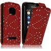 Seluxion - Custodia per Nokia Asha 311 stile diamante colore rosso