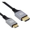 Cablecc 8K 4K Mini HDMI 2.1 Ultra Mince HDTV Hyper Flexible Slim Cord Type-A TO-C Cavo per la fotocamera HDTV 200cm