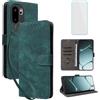 IUQXU Custodia a portafoglio per OnePlus 15R 5G con pellicola protettiva [blocco RFID] in pelle con slot per carte di credito e cavalletto, per 1+15R One Plus 15R 15R PlusOne OnePlus15R verde