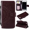 CoverKingz Cover per Apple iPhone 7/8/SE [2020/2022] - Custodia a portafoglio per cellulare con slot per schede per iPhone SE [2020/2022] - Cover per cellulare motivo mandala marrone