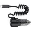 Storage Bag Adattatore di ricarica USB C per auto camion SUV Adattatore di ricarica per auto di tipo C con cavo a spirale di tipo C da 45 W Caricatore USB C da 65 W