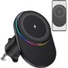 Generic Supporto magnetico per caricabatterie da auto per auto, caricatore magnetico senza fili - supporto per telefono da auto, caricabatterie wireless, supporto per caricabatterie da auto senza fili rotante