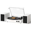 DANFI AUDIO DF Giradischi per Vinile con Altoparlanti Esterni, Bluetooth 3 Velocità Vintage Belt Driven 33 45 78 RPM Giradischi con Altoparlanti Stereo, Registrazione MP3 PC, RCA Line-Out, Uscita Cuffie AUX, Bianco