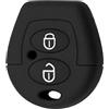OTMIK Custodia in Silicone per la Copertura della Chiave dell'Auto adatto per VW Polo Golf Passat Bora Jetta Sharan Skoda Octavia Seat Leon Ibiza 2 pulsanti chiave Shell Accessori (Nero)