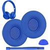 UOWGA Cuscinetti auricolari di ricambio per cuffie Beats Solo 3 Wireless/Wireless, cuscinetti in memory foam, isolamento acustico, pelle resistente (blu)