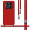 Tumundosmartphone Custodia in silicone liquido con cordino per Xiaomi Poco X7 5G colore rosso
