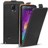 Verco Flip Cover per Samsung Galaxy Note 4, Custodia verticale Flip Case compatibile con Samsung Note 4, Nero