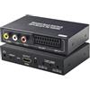 BolAAzuL Convertitore video Composite C-VBS+Scart a HDMI, Scart Composite CVBS ingresso AV a HDMI Scaler, supporta 1080P/720P per PS2 Wii DVD