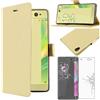 ebestStar - Cover Compatibile con Sony Xperia XA Ultra, XA Ultra Dual Custodia Portafoglio Pelle PU Protezione Libro Flip, Dorato + Pellicola Vetro Temperato [Apparecchio: 164 x 79 x 8.4mm, 6.0'']