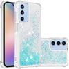 Generic Compatibile con Samsung A16 Custodia glitterata, 3D Bling Sparkle Quicksand che scorre liquido trasparente TPU gel silicone antiurto custodia protettiva per Galaxy A16 Cover Girls.Azzurro