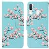 AIFILLE Compatibile con Custodia Samsung Galaxy A20E Azzurra con Disegni Elegante Fiore Rosa Premium PU Pelle Portafoglio Anti-Slip Anti Urto Protettiva Flip Slim Fit Cover Libro per Samsung A20E 2019